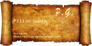Pillis Gyula névjegykártya